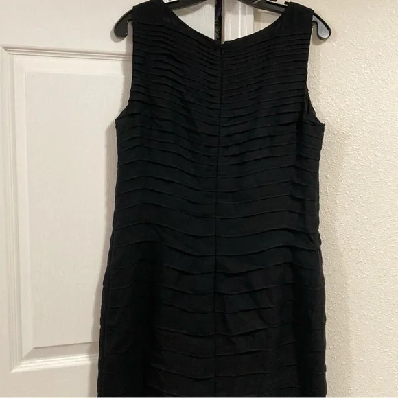 Talbots Black 100% Silk Layered Chiffon Cocktail Dress Elegant Sleeveless Sz 12 - Picture 7 of 14